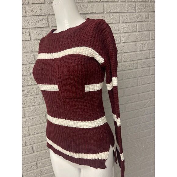 Love by Chesley Stripe Chunky Hi-Low Sweater Size S - Picture 3 of 9